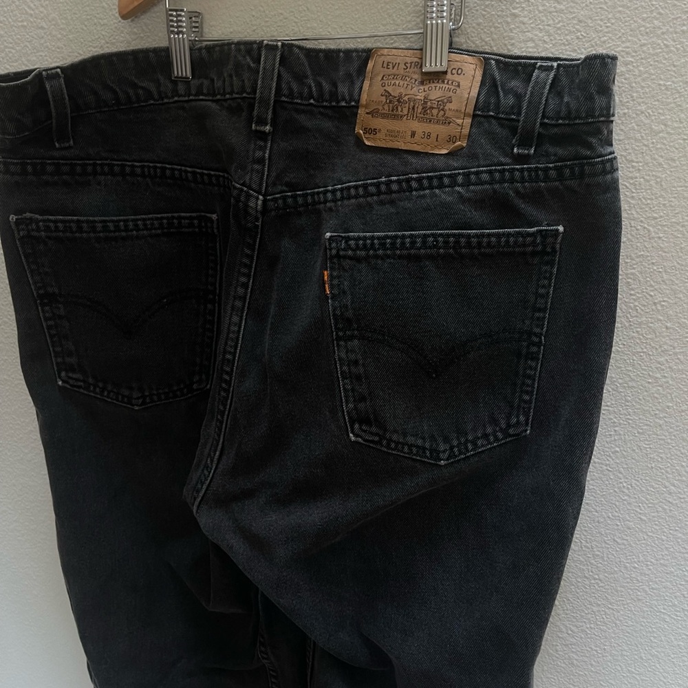 Levi's 505 Regular Fit Straight Leg Black Jeans
